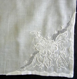 White Embroidery with Replique Hem